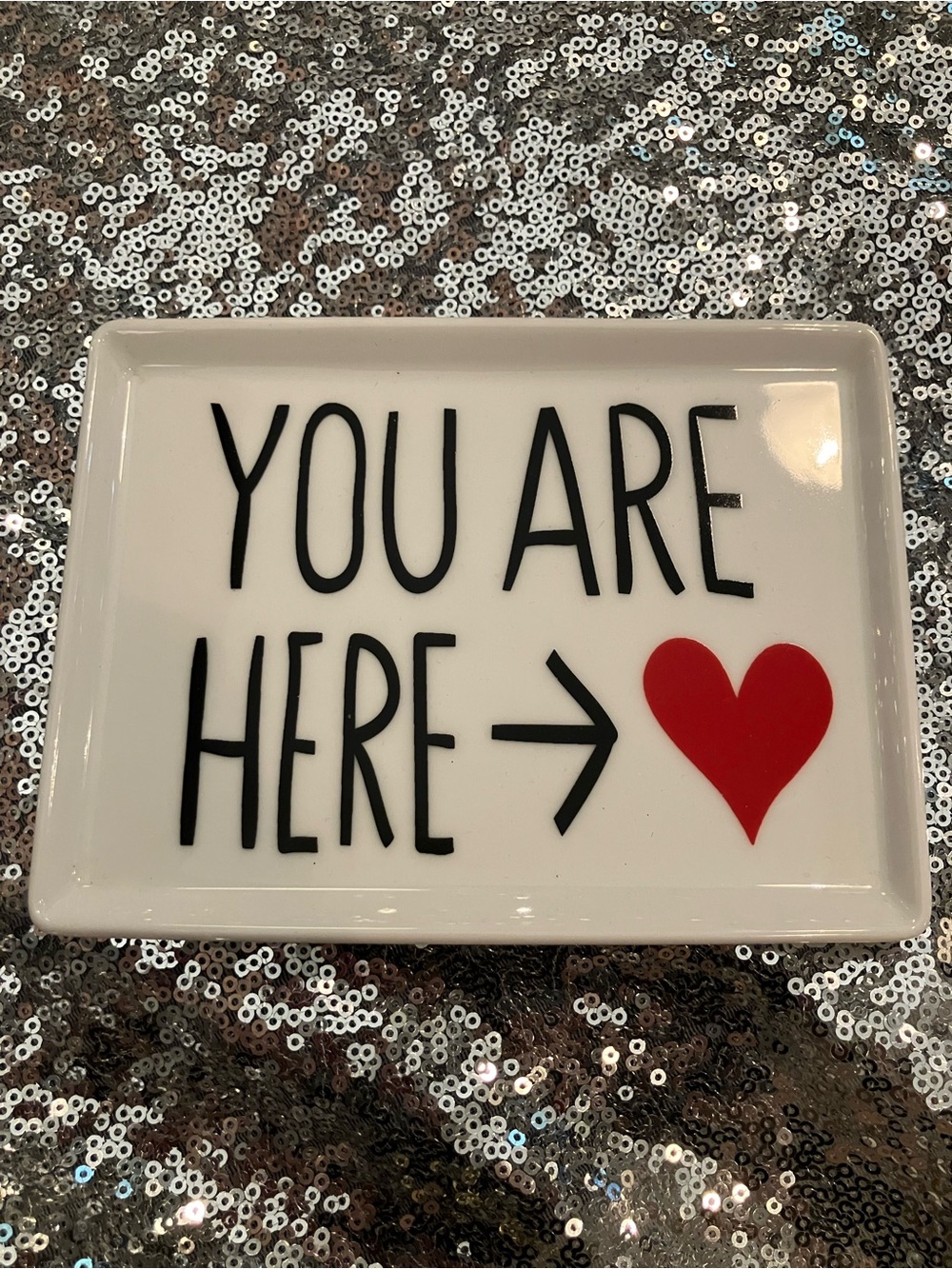 You Are Here Heart Trinket Dish